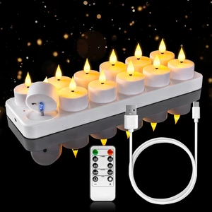 12-Pack Rechargeable Tea Light Candles with Remote, 2/4/6/8H Timer Flameless Flickering Battery Operated LED Tealights with Charging Base for Votive Cups, Glass Holders and Cozy Home Ambiance 12-Pack Rechargeable Tea Light Candles with Remote, 2/4/6/8H Timer Flameless Flickering Battery Operated LED Tealights with Charging Base for Votive Cups, Glass Holders and Cozy Home Ambiance