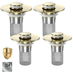 Bathroom Sink Drain Strainer,(4PCS) Pop-up Sink Drain Strainer with Removable Stainless Steel Strainer Basket Hair Catcher, Bathroom Sink Strainer for Bathroom Sink Stopper Replacement Bathroom Sink Drain Strainer,(4PCS) Pop-up Sink Drain Strainer with Removable Stainless Steel Strainer Basket Hair Catcher, Bathroom Sink Strainer for Bathroom Sink Stopper Replacement