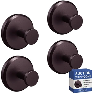 Suction Cup Hooks for Shower & Bathroom Towel Holder 4-Pack Bronze Waterproof Rustproof Organizer Hook Hanging Loofah Robe Coat Bath Accessories on Tile Glass Door Mirror + Optional 3M Disc Suction Cup Hooks for Shower & Bathroom Towel Holder 4-Pack Bronze Waterproof Rustproof Organizer Hook Hanging Loofah Robe Coat Bath Accessories on Tile Glass Door Mirror + Optional 3M Disc