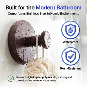 Suction Cup Hooks for Shower & Bathroom Towel Holder 2-Pack Bronze Waterproof Rustproof Organizer Hook Hanging Loofah Robe Coat Bath Accessories on Tile Glass Door Mirror + Optional 3M Disc Suction Cup Hooks for Shower & Bathroom Towel Holder 2-Pack Bronze Waterproof Rustproof Organizer Hook Hanging Loofah Robe Coat Bath Accessories on Tile Glass Door Mirror + Optional 3M Disc