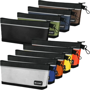 9PK Tool Pouches with Zipper, Waterproof 1680D Oxford Small Tool Bag Wear-Resistant Tool Pouch with Carabiner Clip, Durable Metal Zipper, Reflective Safety Strips, Multi-Purpose Storage 9PK Tool Pouches with Zipper, Waterproof 1680D Oxford Small Tool Bag Wear-Resistant Tool Pouch with Carabiner Clip, Durable Metal Zipper, Reflective Safety Strips, Multi-Purpose Storage