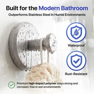 Suction Cup Hooks for Shower & Bathroom Towel 2-Pack Brushed Nickel Waterproof Rustproof Organizer Hook Hanging Loofah Robe Coat Bath Accessories on Tile Glass Door Mirror + Optional 3M Disc Suction Cup Hooks for Shower & Bathroom Towel 2-Pack Brushed Nickel Waterproof Rustproof Organizer Hook Hanging Loofah Robe Coat Bath Accessories on Tile Glass Door Mirror + Optional 3M Disc