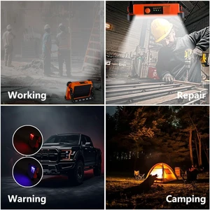 120W Solar Rechargeable Work Light, 144 LED 10000LM, Orange Battery Indicator, 4 Modes, SOS Strobe, Camping Lantern Lamp, USB-C, Portable, IP65, for Job Site, Mechanic, Emergency 120W Solar Rechargeable Work Light, 144 LED 10000LM, Orange Battery Indicator, 4 Modes, SOS Strobe, Camping Lantern Lamp, USB-C, Portable, IP65, for Job Site, Mechanic, Emergency