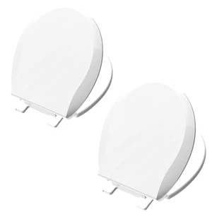 Toilet Seat Round Soft Close 2 PACK, Toilet lid Round Slow Close 16.5 inch, PP Material Safe and Easy Clean, Quick Installation & Never Loosen, Comfortable Ergonomic Design (White, 2 Pack) Toilet Seat Round Soft Close 2 PACK, Toilet lid Round Slow Close 16.5 inch, PP Material Safe and Easy Clean, Quick Installation & Never Loosen, Comfortable Ergonomic Design (White, 2 Pack)