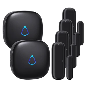 Door Chime, Wireless Door Open Contact Sensor Alarm with 500 FT Range, 58 Chimes and 5 Volume Levels for Business/Store/Home/Office When Entering, 4 Transmitters + 2 Plug-in Receivers Door Chime, Wireless Door Open Contact Sensor Alarm with 500 FT Range, 58 Chimes and 5 Volume Levels for Business/Store/Home/Office When Entering, 4 Transmitters + 2 Plug-in Receivers
