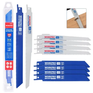 10-Piece Reciprocating Saw Blade Set, 6" & 9", 6TPI & 14TPI Durable BIM Saw Blades for Cutting Metal, Wood & Nail-Embedded Wood 10-Piece Reciprocating Saw Blade Set, 6" & 9", 6TPI & 14TPI Durable BIM Saw Blades for Cutting Metal, Wood & Nail-Embedded Wood