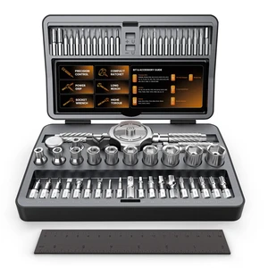 T Handle Ratchet Screwdriver Set, Upgraded 62 in 1 Magnetic Screwdriver Set 10 Sockets & Storage Case, Ratcheting Screwdriver for Furniture, Bicycle, Electronics, Auto, DIY & Gift for Men T Handle Ratchet Screwdriver Set, Upgraded 62 in 1 Magnetic Screwdriver Set 10 Sockets & Storage Case, Ratcheting Screwdriver for Furniture, Bicycle, Electronics, Auto, DIY & Gift for Men