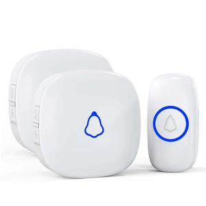 Wireless Doorbell, Mini Door Bell with 58 Chimes 5 Volume Levels, 1 Waterproof Button 2 Plug in Receiver, White Doorbell with Led Blue light for Home/Classroom/Office Wireless Doorbell, Mini Door Bell with 58 Chimes 5 Volume Levels, 1 Waterproof Button 2 Plug in Receiver, White Doorbell with Led Blue light for Home/Classroom/Office