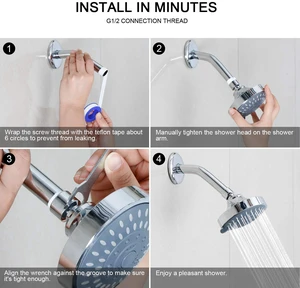 High Pressure Shower Head, 5-Mode Fixed Showerhead, NBC Recommended The Washington Post, NBC News, Today TV Show Recommended, Consumer Reports Tested High Flow Fixed Shower Head (4 Inch Gold) High Pressure Shower Head, 5-Mode Fixed Showerhead, NBC Recommended The Washington Post, NBC News, Today TV Show Recommended, Consumer Reports Tested High Flow Fixed Shower Head (4 Inch Gold)