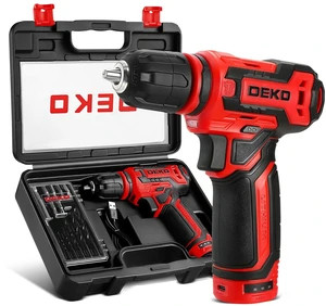 Cordless Drill 12V Power Drill Set 800RPM Electric Drills Small Drills with 3/8-inch Keyless Chuck and Portable Tool Set Gift Box (Red) Cordless Drill 12V Power Drill Set 800RPM Electric Drills Small Drills with 3/8-inch Keyless Chuck and Portable Tool Set Gift Box (Red)