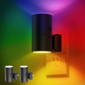 Night Light, Night Lights Plug into Wall, Color Changing Nightlight RGB with Light Sensor, Home Decor for Kids Gifts, Halloween, Christmas, Holiday, Hallway Bedroom Kids Room, 2 Pack Night Light, Night Lights Plug into Wall, Color Changing Nightlight RGB with Light Sensor, Home Decor for Kids Gifts, Halloween, Christmas, Holiday, Hallway Bedroom Kids Room, 2 Pack