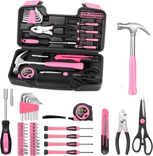39-Piece Household Tool Set, Pink Tool Kit for Women with Toolbox All Purpose Basic Household Tool Set for Women, Small Tool Kit with Toolbox, for Home, Garage, Office, College Dormitory Use 39-Piece Household Tool Set, Pink Tool Kit for Women with Toolbox All Purpose Basic Household Tool Set for Women, Small Tool Kit with Toolbox, for Home, Garage, Office, College Dormitory Use