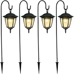 4 Pack Solar Hanging Lights Outdoor, Solar Powered Garden Decorative Lanterns with 4 x 38 Inch Shepherd Hooks, Waterproof Landscape Lighting for Lawn Patio Yard Pathway Driveway, Warm White 4 Pack Solar Hanging Lights Outdoor, Solar Powered Garden Decorative Lanterns with 4 x 38 Inch Shepherd Hooks, Waterproof Landscape Lighting for Lawn Patio Yard Pathway Driveway, Warm White