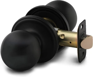 Passage Interior Door Knob ANSI Grade-3 Certified, Modern Heavy Duty Handle, Easy Install and Reversible for Bedroom, Bathroom & Closets Matte Black (1 Pack) Passage Interior Door Knob ANSI Grade-3 Certified, Modern Heavy Duty Handle, Easy Install and Reversible for Bedroom, Bathroom & Closets Matte Black (1 Pack)