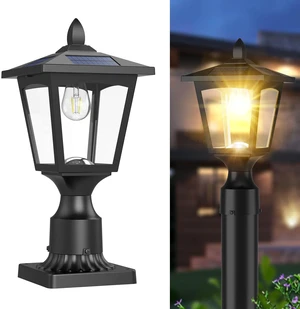 Solar Post Lights, 3000K Dusk to Dawn Solar Lamp Post Light with Pier Mount Base, Solar Post Lights Outdoor Waterproof for Garden Yard Landscape Pole Pillar, Outside Decorative Lamp(Warm White) Solar Post Lights, 3000K Dusk to Dawn Solar Lamp Post Light with Pier Mount Base, Solar Post Lights Outdoor Waterproof for Garden Yard Landscape Pole Pillar, Outside Decorative Lamp(Warm White)