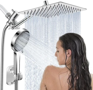 Shower Head,10Rain Shower Head with Handheld Spray Combo and Adjustable Extension Arm/3-Way Flow Regulator/Shower System,High Pressure Rain Fall Hose,Chrome Shower Head,10Rain Shower Head with Handheld Spray Combo and Adjustable Extension Arm/3-Way Flow Regulator/Shower System,High Pressure Rain Fall Hose,Chrome