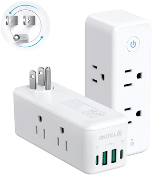 2 Pack Outlet Extender with 360 Rotating Plug and PD20W USB C Charger 6-Outlet Surge Protector with On/Off Switch, Sideways Plug Adapter with 4 USB Ports to Free up Sockets in Kitchen, Bathroom 2 Pack Outlet Extender with 360 Rotating Plug and PD20W USB C Charger 6-Outlet Surge Protector with On/Off Switch, Sideways Plug Adapter with 4 USB Ports to Free up Sockets in Kitchen, Bathroom