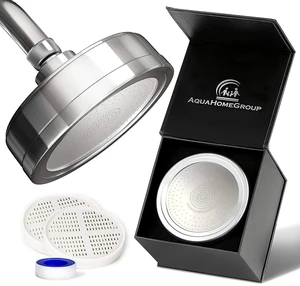 Filtered Shower Head, Chrome, 2-Stage, 2.5 GPM, 2 Cartridges 2-stage filtration with Vitamin C & E reduces chlorine. Wall-mounted, chrome design delivers a high-pressure rain effect Filtered Shower Head, Chrome, 2-Stage, 2.5 GPM, 2 Cartridges 2-stage filtration with Vitamin C & E reduces chlorine. Wall-mounted, chrome design delivers a high-pressure rain effect