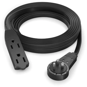 12 Ft UL Certified 360° Rotating Flat Plug Extension Cord, 3-Outlet 16 Gauge UL Certified grounded wire indoor rated Meets applicable electrical safety standards 12 Ft UL Certified 360° Rotating Flat Plug Extension Cord, 3-Outlet 16 Gauge UL Certified grounded wire indoor rated Meets applicable electrical safety standards
