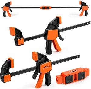 3-Pack Wood Clamps for Woodworking, 2-Piece 12" Bar Clamps with Clamp Connector, Quick-Release Wood Clamps with 150 LBS Load Limit, Wood Clamp Set for Woodworking, Gluing & DIY Projects 3-Pack Wood Clamps for Woodworking, 2-Piece 12" Bar Clamps with Clamp Connector, Quick-Release Wood Clamps with 150 LBS Load Limit, Wood Clamp Set for Woodworking, Gluing & DIY Projects