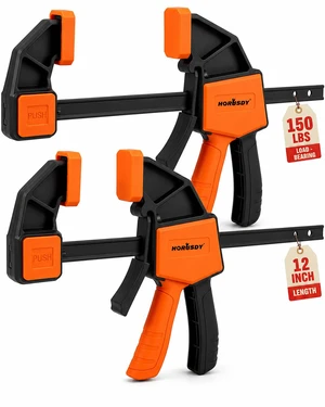 12'' Bar Clamps for Woodworking, 2PCS Quick F Wood Working Clamps Sets, with 150 LBS Load Limit 12'' Bar Clamps for Woodworking, 2PCS Quick F Wood Working Clamps Sets, with 150 LBS Load Limit