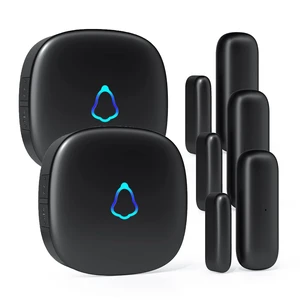 Door Chime, Wireless Door Open Contact Sensor Alarm with 500 FT Range, 58 Chimes and 5 Volume Levels for Business/Store/Home/Office When Entering, 3 Transmitter + 2 Plug-in Receiver Door Chime, Wireless Door Open Contact Sensor Alarm with 500 FT Range, 58 Chimes and 5 Volume Levels for Business/Store/Home/Office When Entering, 3 Transmitter + 2 Plug-in Receiver