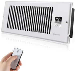 Quiet Smart Register Booster Fan Fits 4" x 12" Vent Opening, White Smart Heating Cooling AC Vent Fan, Temp-Based Auto On/Off, 10-Speed Remote, Thermostat Control, Power-Off Memory Quiet Smart Register Booster Fan Fits 4" x 12" Vent Opening, White Smart Heating Cooling AC Vent Fan, Temp-Based Auto On/Off, 10-Speed Remote, Thermostat Control, Power-Off Memory