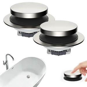 2 Pack 3 in 1 Metal Bathtub Drain Stopper, Bathtub Hair Catcher Universal Pop Up Tub Stopper, Removable & Anti-Clogging Filter Basket, Fit 1.5''-2.4'' Drain, Brass Core, Brushed Nickel 2 Pack 3 in 1 Metal Bathtub Drain Stopper, Bathtub Hair Catcher Universal Pop Up Tub Stopper, Removable & Anti-Clogging Filter Basket, Fit 1.5''-2.4'' Drain, Brass Core, Brushed Nickel