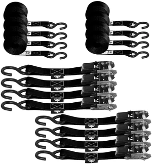 1500 lbs Break Strength Ratchet Tie Down Straps Set,1" x 15' Heavy Duty Ratchet Straps with Coated S Hook, Fits for Moving Appliances Motorcycle ATV Truck, Black 1500 lbs Break Strength Ratchet Tie Down Straps Set,1" x 15' Heavy Duty Ratchet Straps with Coated S Hook, Fits for Moving Appliances Motorcycle ATV Truck, Black