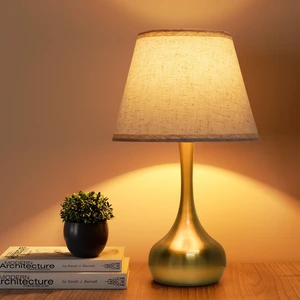 Touch Table Lamp for Bedroom, 3-Way Dimmable Gold Bedside Lamps for Nightstand with Fabric Shade,17.32'' Desk Lamp for Kids Reading, Home Office Touch Table Lamp for Bedroom, 3-Way Dimmable Gold Bedside Lamps for Nightstand with Fabric Shade,17.32'' Desk Lamp for Kids Reading, Home Office