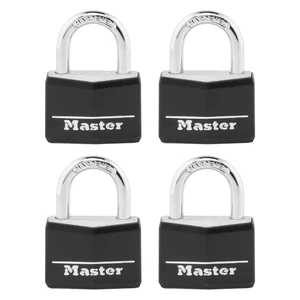 141Q Covered Aluminum Keyed Padlock, 4 Pack, Black 141Q Covered Aluminum Keyed Padlock, 4 Pack, Black