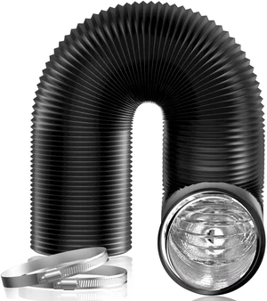 8 inch 16 FT Long Air Ducting, Heavy-Duty Four-Layer Protection Dryer Vent Hose for Heating Cooling Ventilation and Exhaust-with 2 Clamps, Black 8 inch 16 FT Long Air Ducting, Heavy-Duty Four-Layer Protection Dryer Vent Hose for Heating Cooling Ventilation and Exhaust-with 2 Clamps, Black