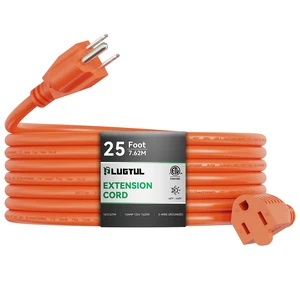 Outdoor Extension Cord 25 FT | 16/3 Gauge Heavy Duty 3 Prong Extension Cord, 13A 1625W SJTW, ETL Listed, Great for Garden and Home, Orange Outdoor Extension Cord 25 FT | 16/3 Gauge Heavy Duty 3 Prong Extension Cord, 13A 1625W SJTW, ETL Listed, Great for Garden and Home, Orange