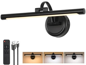 Rechargeable Picture Light for Wall, Cordless Art Lights Battery Operated, Dimmable Wall Light with Remote & Timer, 3 Color Modes for Paintings, Gallery, Artwork(Black, 15.7inch) Rechargeable Picture Light for Wall, Cordless Art Lights Battery Operated, Dimmable Wall Light with Remote & Timer, 3 Color Modes for Paintings, Gallery, Artwork(Black, 15.7inch)