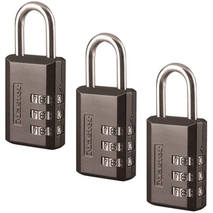 Black Combination Padlock, Indoor Gym Locker Lock with Customizable 3-Digit Code for Luggage, Backpacks, Cabinets, 647D, (Pack of 3) Black Combination Padlock, Indoor Gym Locker Lock with Customizable 3-Digit Code for Luggage, Backpacks, Cabinets, 647D, (Pack of 3)
