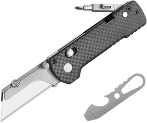 U1 Pro Multitool Folding Utility Knife with Folding Screwdriver Quick Change Blade, Secure Rail Lock & Pocket Clip for Camping, Hiking and Everyday Carry (Carbon Fiber Black) U1 Pro Multitool Folding Utility Knife with Folding Screwdriver Quick Change Blade, Secure Rail Lock & Pocket Clip for Camping, Hiking and Everyday Carry (Carbon Fiber Black)