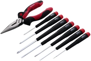 26190 Slotted and Phillips Screwdriver Set, 8 Piece Bonus 6.3 Inch Long Nose Pliers, Extra-Long Handles, Chrome-Plated 26190 Slotted and Phillips Screwdriver Set, 8 Piece Bonus 6.3 Inch Long Nose Pliers, Extra-Long Handles, Chrome-Plated