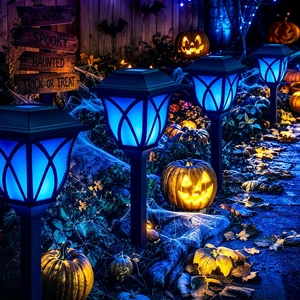 Solar Halloween Lights Outdoor Decor, Solar Pathway Lights 8 Pack Outdoor Halloween Decorations for Garden, Yard, Patio, Landscape, Planter, Walkway (Blue) Solar Halloween Lights Outdoor Decor, Solar Pathway Lights 8 Pack Outdoor Halloween Decorations for Garden, Yard, Patio, Landscape, Planter, Walkway (Blue)