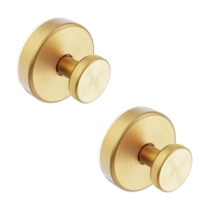 Suction Cup Hooks for Shower, Towel Hooks for Bathroom Window Glass, Bath Robe Looafh Hook for Hanging - 2 Pack, Gold Suction Cup Hooks for Shower, Towel Hooks for Bathroom Window Glass, Bath Robe Looafh Hook for Hanging - 2 Pack, Gold