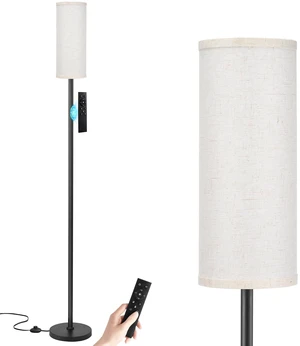 64'' Floor Lamps for Living Room with Remote Control and Stepless Dimmable Colors Temperature & Brightness, 9W Bulb Included(Beige Lampshade & Black Pole) 64'' Floor Lamps for Living Room with Remote Control and Stepless Dimmable Colors Temperature & Brightness, 9W Bulb Included(Beige Lampshade & Black Pole)