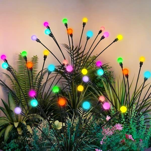Solar Garden Lights, 4 Pack Color Changing Solar Christmas Decor 40 LED Firefly Solar Christmas Lights Outdoor Waterproof, Swaying Garden Decor, Gardening Gifts for Women Solar Garden Lights, 4 Pack Color Changing Solar Christmas Decor 40 LED Firefly Solar Christmas Lights Outdoor Waterproof, Swaying Garden Decor, Gardening Gifts for Women