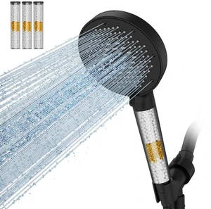 High Pressure Filtered Handheld Shower Head 9 Spray4 filters Removes Chlorine and Hard Water Impurities, Power Wash Mode, Anti-Clog Soft Silicone Nozzles,Adjustable Bracket High Pressure Filtered Handheld Shower Head 9 Spray4 filters Removes Chlorine and Hard Water Impurities, Power Wash Mode, Anti-Clog Soft Silicone Nozzles,Adjustable Bracket