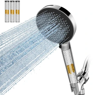 High Pressure Filtered Handheld Shower Head 9 Spray4 filters Removes Chlorine and Hard Water Impurities, Power Wash Mode, Anti-Clog Soft Silicone Nozzles,Adjustable Bracket High Pressure Filtered Handheld Shower Head 9 Spray4 filters Removes Chlorine and Hard Water Impurities, Power Wash Mode, Anti-Clog Soft Silicone Nozzles,Adjustable Bracket