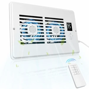 AC Vent Booster Fan 6" x 10" Register, Improves Airflow for Home Quiet 10-Speed Vent Booster with Thermostat Control, Remote & LCD Display, Built-in Aroma Pad Slot AC Vent Booster Fan 6" x 10" Register, Improves Airflow for Home Quiet 10-Speed Vent Booster with Thermostat Control, Remote & LCD Display, Built-in Aroma Pad Slot