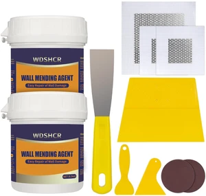 Drywall Repair Kit Drywall Hole Repair Patch Kits Wall Spackle Repair Paste with 8.5OZ White Wall Repair Putty with Scraper, Wall Surface Hole Fill Quick and Easy Solution (2Pack) Drywall Repair Kit Drywall Hole Repair Patch Kits Wall Spackle Repair Paste with 8.5OZ White Wall Repair Putty with Scraper, Wall Surface Hole Fill Quick and Easy Solution (2Pack)