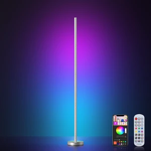 Smart RGBICW LED Corner Floor Lamp - 16 Million DIY Colors, 68+ Scenes, Music Sync, App & Remote Control, Color-Changing Ambient Lighting for Living Rooms, Bedrooms, and Gaming Rooms, Silver Smart RGBICW LED Corner Floor Lamp - 16 Million DIY Colors, 68+ Scenes, Music Sync, App & Remote Control, Color-Changing Ambient Lighting for Living Rooms, Bedrooms, and Gaming Rooms, Silver
