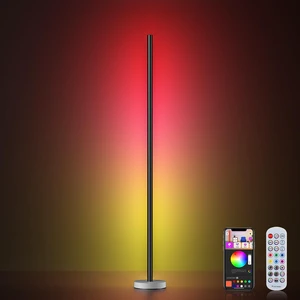 Smart RGBICW LED Corner Floor Lamp - 16 Million DIY Colors, 68+ Scenes, Music Sync, App & Remote Control, Color-Changing Ambient Lighting for Living Rooms, Bedrooms, and Gaming Rooms, Grey Smart RGBICW LED Corner Floor Lamp - 16 Million DIY Colors, 68+ Scenes, Music Sync, App & Remote Control, Color-Changing Ambient Lighting for Living Rooms, Bedrooms, and Gaming Rooms, Grey