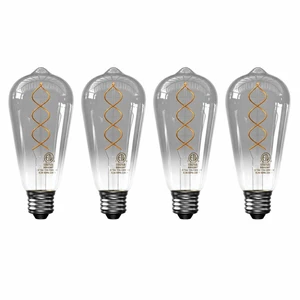 ST64 LED Edison Bulbs, Smoky Grey, 4W 150 Lumens, 2300K E26 Base 4 Pack ST64 LED Edison Bulbs, Smoky Grey, 4W 150 Lumens, 2300K E26 Base 4 Pack