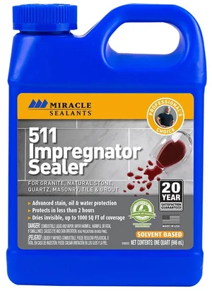 511 Impregnator Penetrating Stone & Tile Sealer, Quart Penetrating sealer for no-sheen stain, water & oil protection for granite, stone, tile, masonry & grout. Dries invisible. - Household Wood Stains 511 Impregnator Penetrating Stone & Tile Sealer, Quart Penetrating sealer for no-sheen stain, water & oil protection for granite, stone, tile, masonry & grout. Dries invisible. - Household Wood Stains