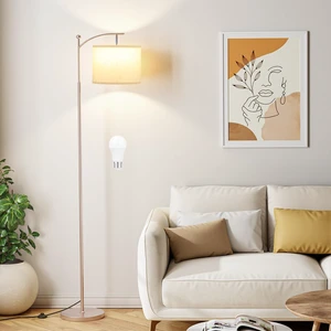 60" Floor Lamp for Living Room with 3 Color Temperatures, Adjustable Beige Shade with Light Gold Pole, Tall Lamp for Bedroom Office Classroom Dorm Room, 9W Bulb Included 60" Floor Lamp for Living Room with 3 Color Temperatures, Adjustable Beige Shade with Light Gold Pole, Tall Lamp for Bedroom Office Classroom Dorm Room, 9W Bulb Included